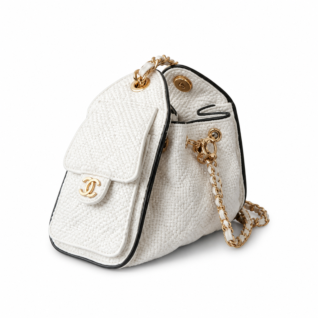 Chanel Quilted Leather Drawstring Bucket Crossbody