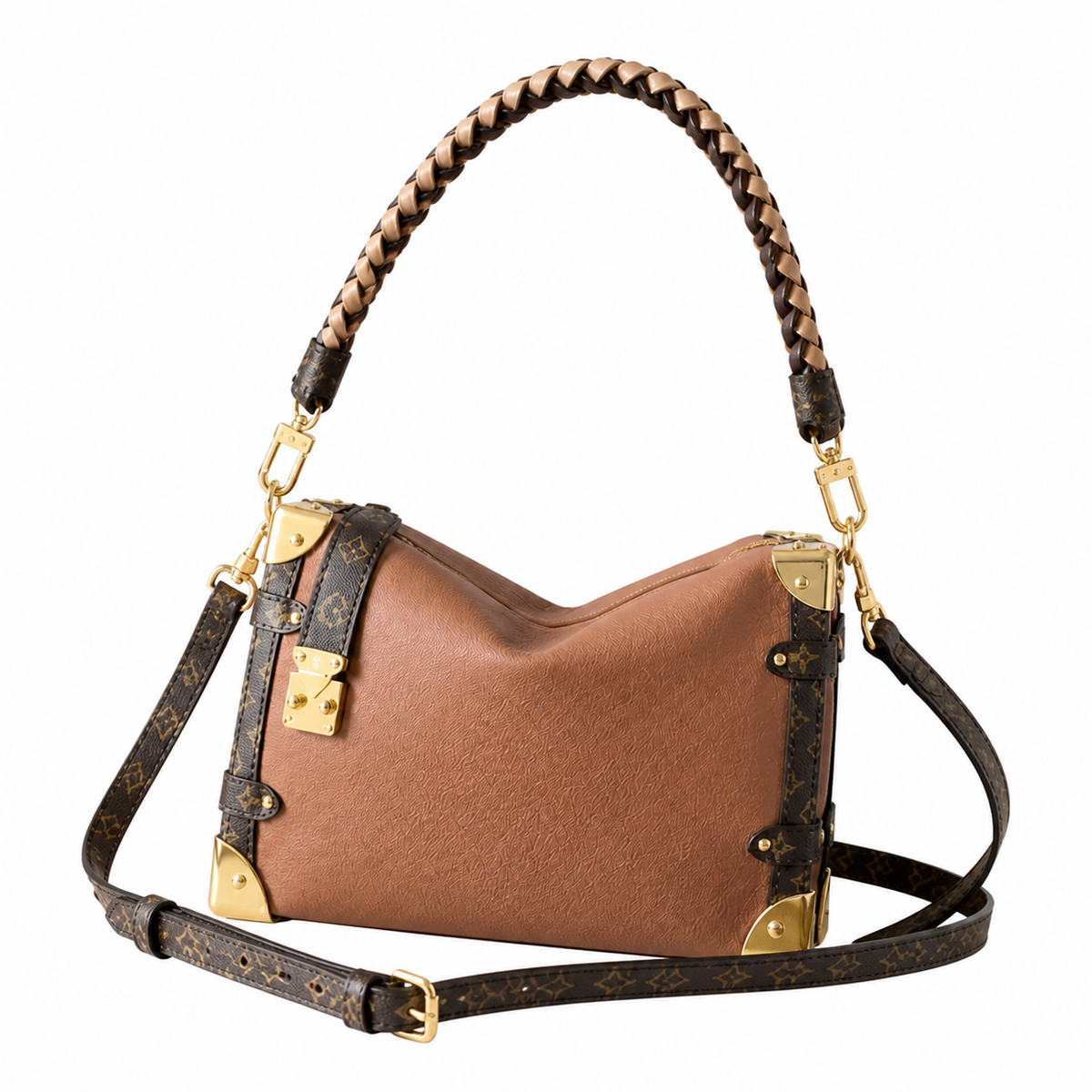 LV Style Structured Cylinder Crossbody Bag | 16×8.5×23.5cm | Luxury Designer Inspired Top Handle Shoulder Bag
