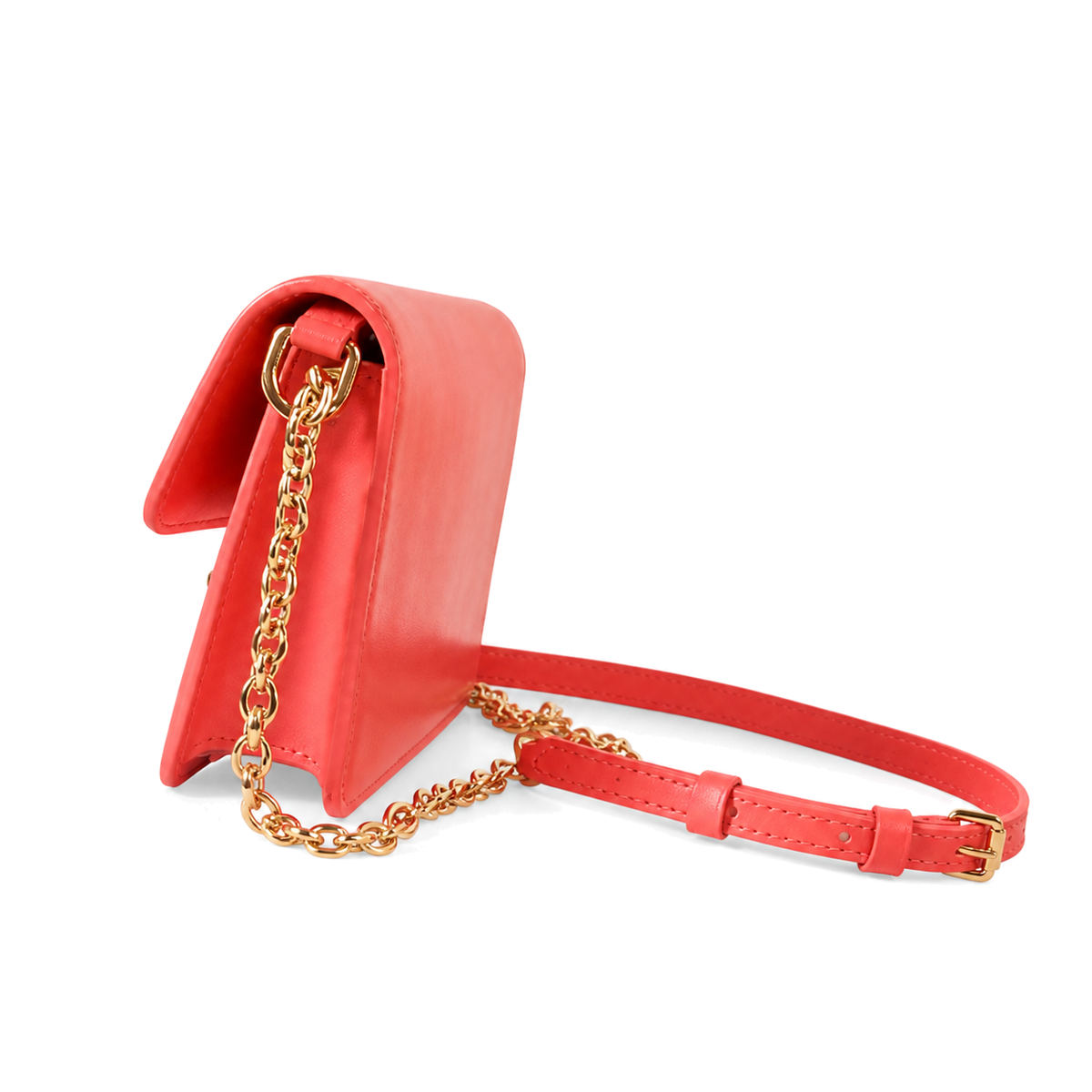 LV LockMe Tender Smooth Calfskin Coquelicot Poppy Red Gold LV Turn-Lock White Flower Charm Chain Crossbody Bag