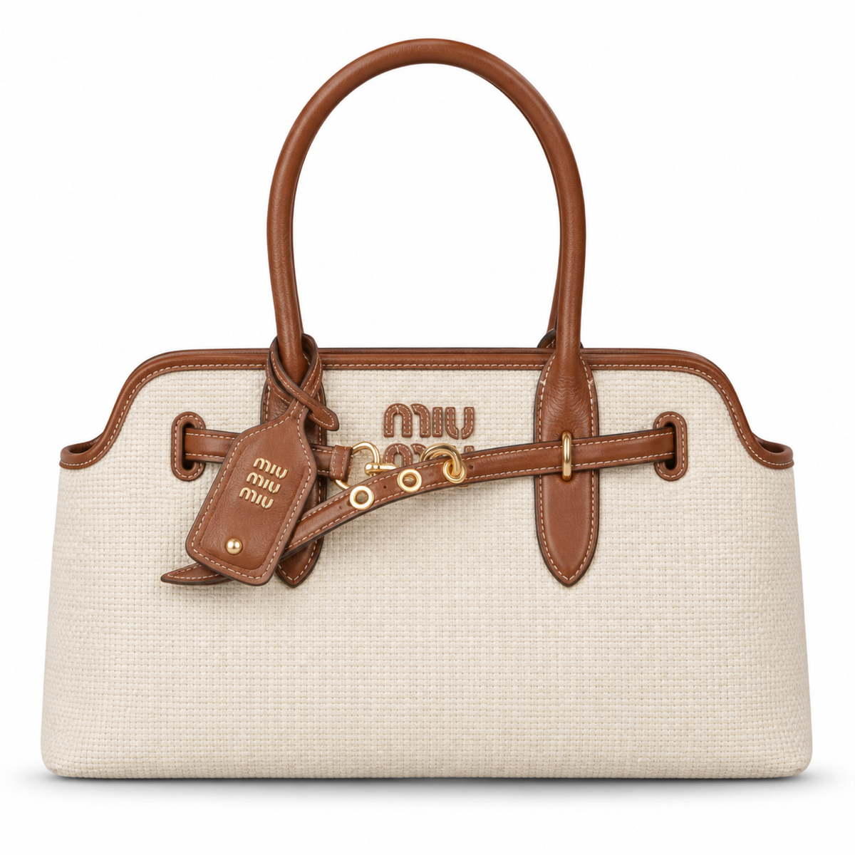 Miu Miu Leather Top Handle Bag 44 cm