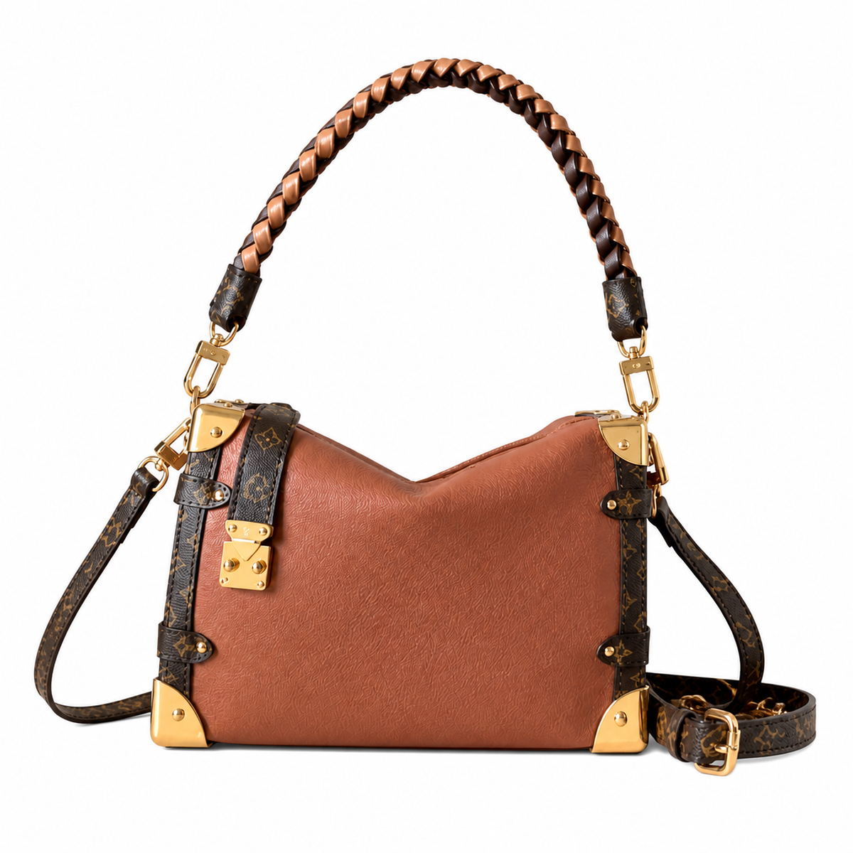 LV Style Structured Cylinder Crossbody Bag | 16×8.5×23.5cm | Luxury Designer Inspired Top Handle Shoulder Bag