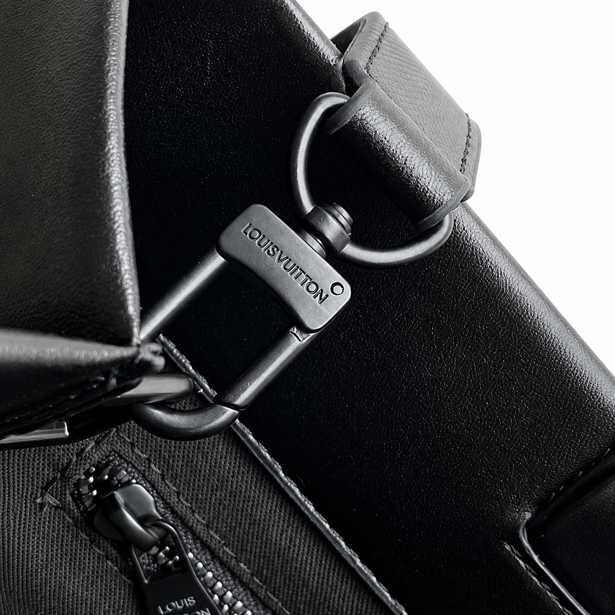LV Tote MM Black Smooth Calfskin Debossed Logo Open-Top Shoulder Bag