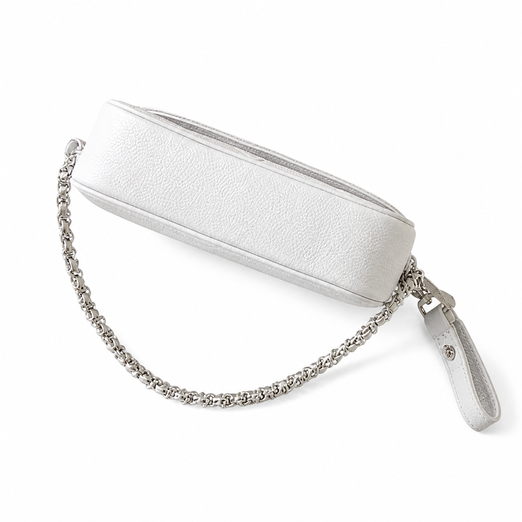 LV Ivy Wallet On Chain Giant Monogram Empreinte Leather White Silver Chain Flap Crossbody Bag