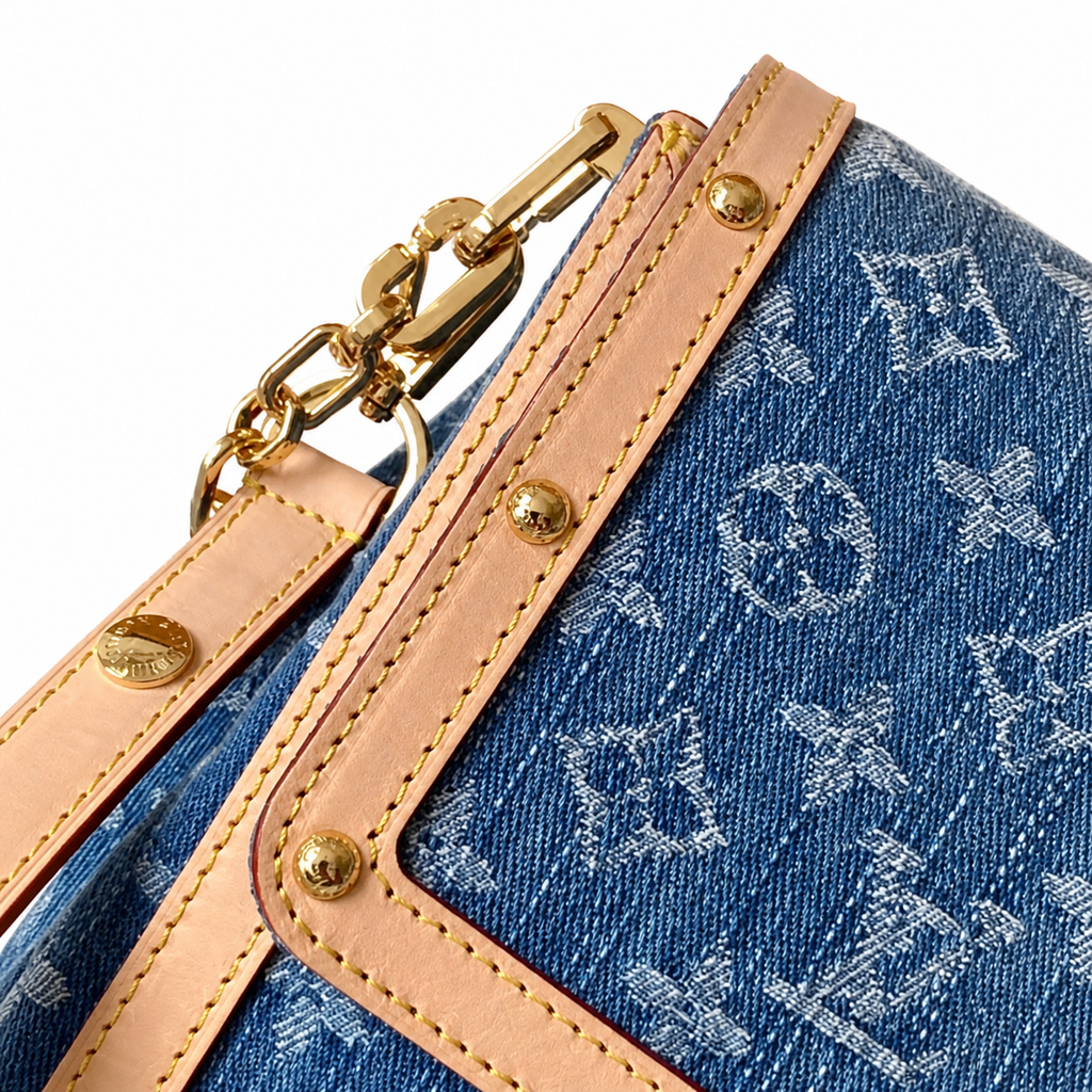 LV Dauphine MM Monogram Denim Crossbody Flap Bag