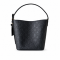 LV Bagatelle Monogram Empreinte Leather Shoulder Hobo Bag Black