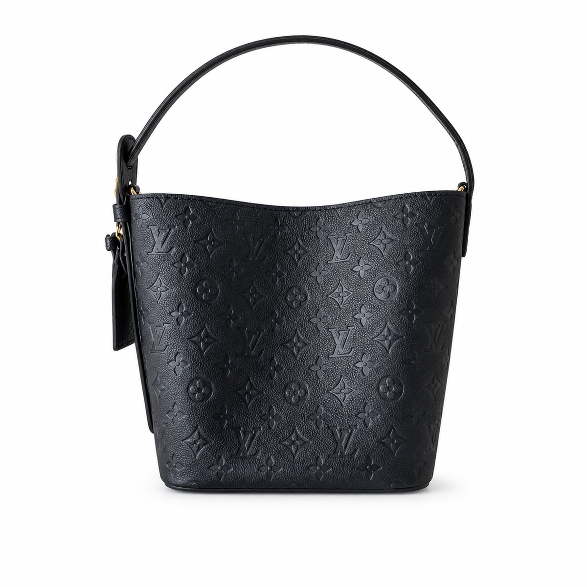 LV Bagatelle Monogram Empreinte Leather Shoulder Hobo Bag Black