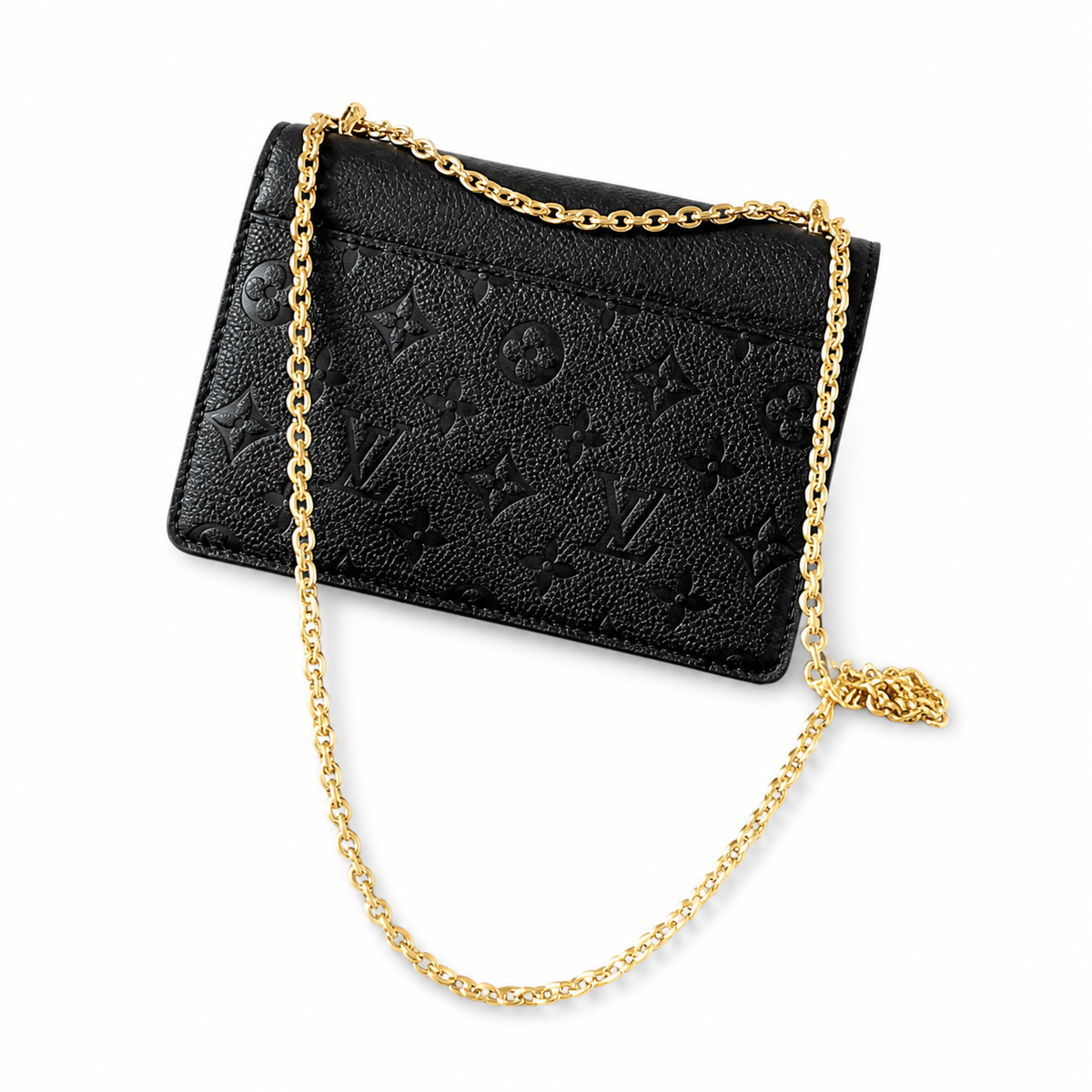 LV Kirigami Pochette Monogram Empreinte Leather Black Chain Wallet