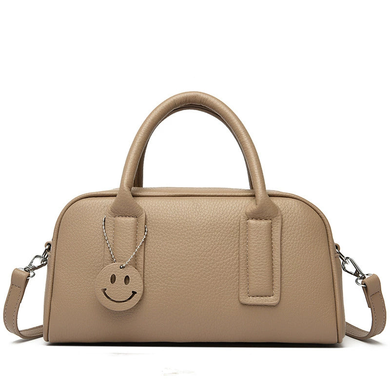 Smile Charm Boston Bag for Women – Cute Top Handle Crossbody Handbag 27×15×9cm