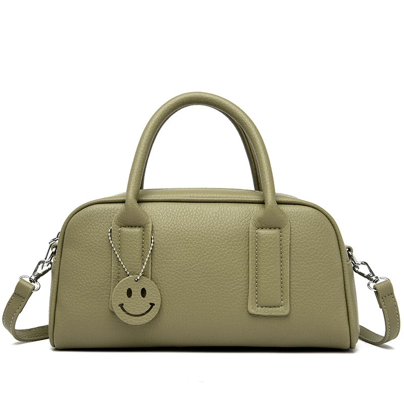 Smile Charm Boston Bag for Women – Cute Top Handle Crossbody Handbag 27×15×9cm
