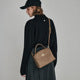 Khaki Pebbled Leather Mini Flap Bag | 2-in-1 Top Handle & Crossbody Handbag for Women