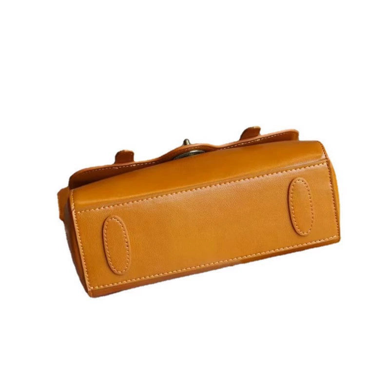 Tan Vintage Cylinder Bag | Antique Turn-Lock Mini Barrel Crossbody & Top Handle Handbag for Women